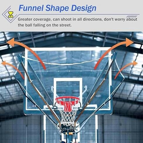 نظام إرجاع كرة السلة في جميع الأحوال الجوية - إطار حديد قوي، شبكة بوليستر عالية الكثافة، مقاومة للطقس للاستخدام الداخلي والخارجي على مدار العام in Kuwait