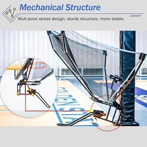 نظام إرجاع كرة السلة في جميع الأحوال الجوية - إطار حديد قوي، شبكة بوليستر عالية الكثافة، مقاومة للطقس للاستخدام الداخلي والخارجي على مدار العام in Kuwait