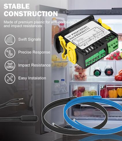 PZGXS0J111 Temperature Controller, Digital Thermostat with 2 NTC Temperature Sensor Probe Fit for Carel and All Refrigerator Types, 115V in Saudi Arabia