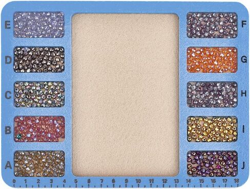 BENECREAT 2 Pcs Rectangle Felt Bead Design Boards, 11.6x8.3 Inch Small Felt Beading Mat with Alphabetic Scale Beads Tray Bead Pads for Art Crafts Jewelry Making Beading Supplies(Blue) in Saudi Arabia