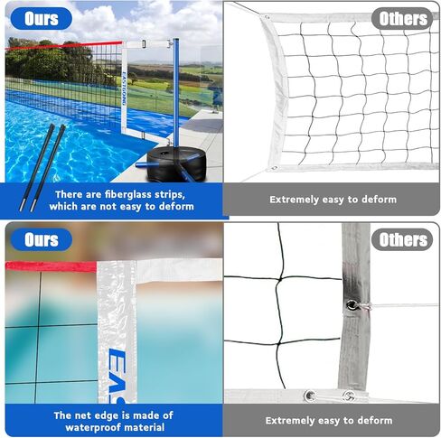 شبكة كرة الطائرة الشرقية على البركة الشرق مع الخفيفة وطول قابلة للتعديل 15-25 قدمًا ， نظام شبكة سباحة لكرة الطائرة مع 2 كرات الطائرة وقاعدة الخدمة الثقيلة. in Kuwait