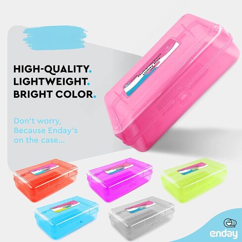 Emraw Utility Storage Box - Bright Color Multi Purpose Pencil Box for School Supplies Durable Plastic Pencil Box, Small Plastic Pencil Case, Mini Organizer Storage Box (Random 4-Pack) in Kuwait