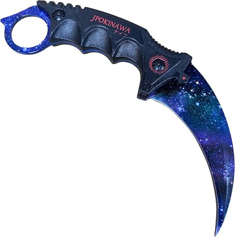 سكين مخلب تانغ كامل 7.56 بوصة، فئة CSGO Karambit ELITE - مجرة ​​بيضاء، شفرات فولاذية 3cr13 55HRC حادة in Kuwait