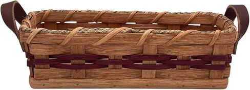 Oak Cracker Server Basket Leather Handles (Blue) in Kuwait