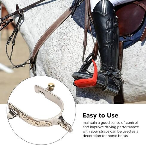 نتوءات كاوبوي غربية مقاومة للصدأ، مقترنة بحزام محفزات بفتحات من جلد البقر، لوحة مزخرفة من الفضة الألمانية مع تروس وإبزيم غطاء نحاسي، MP1229-02 in Kuwait