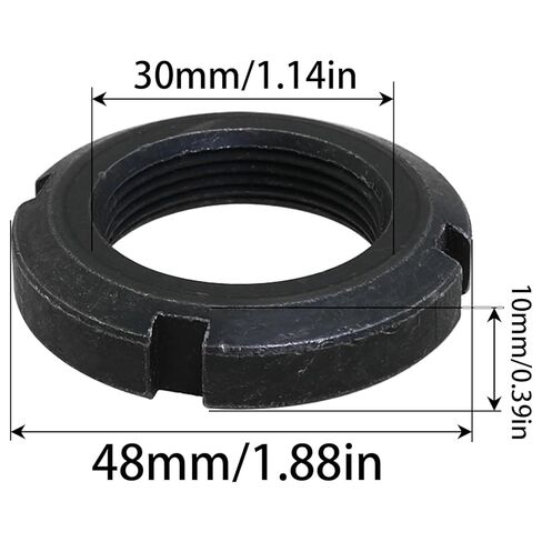 Heyous 2PCS Black 4 Slot Slotted Round Nut M30x1.5mm High Hardness Steel Locking Nut Suitable for Rolling/Sliding Bearing Shaft Pump Valve in Saudi Arabia