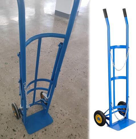 Heavy Duty Gas Cylinder Cart for Laboratories, Schools & Workshops - Oxygen, Nitrogen, Acetylene Tank Trolley with Safety Chain, Supports 440kg/880lbs Load in Saudi Arabia