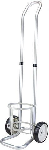 Adjustable Aluminum Alloy Oxygen Tank Holder Cart - 2-Wheel Rolling Dolly for 14.6cm (5.75") Gas Cylinders - Ideal for Home & Laboratory Use in Saudi Arabia