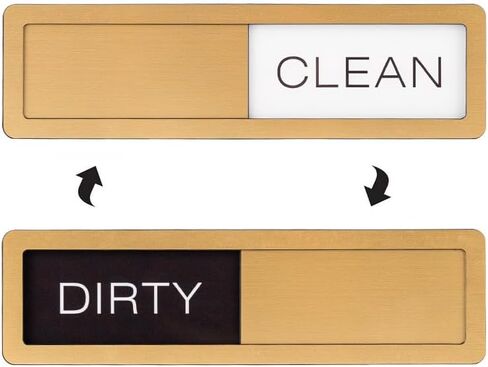 Acrylic Dishwasher Clean Dirty Sign, Self-Adhesive Reversible Indicator Slider, Kitchen Status Reminder with Extra Adhesive Tapes for Dishwasher & Home Use in Saudi Arabia