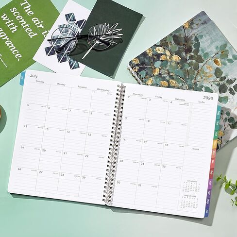 2026 Planner - Planner 2026 Weekly and Monthly ، 9'x11 '' ، يناير 2026 - ديسمبر 2026 ، 2026 مخططًا أسبوعيًا وشهريًا ، علامات تبويب ، جيب ، ملزمة مزدوجة - أوراق فنية in Kuwait