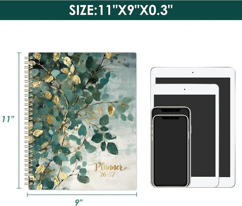 2026 Planner - Planner 2026 Weekly and Monthly ، 9'x11 '' ، يناير 2026 - ديسمبر 2026 ، 2026 مخططًا أسبوعيًا وشهريًا ، علامات تبويب ، جيب ، ملزمة مزدوجة - أوراق فنية in Kuwait