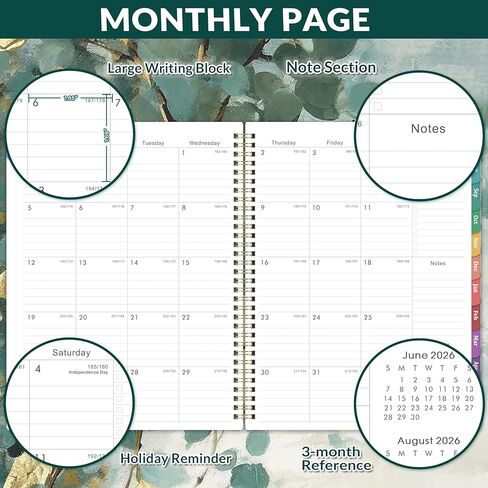 2026 Planner - Planner 2026 Weekly and Monthly ، 9'x11 '' ، يناير 2026 - ديسمبر 2026 ، 2026 مخططًا أسبوعيًا وشهريًا ، علامات تبويب ، جيب ، ملزمة مزدوجة - أوراق فنية in Kuwait