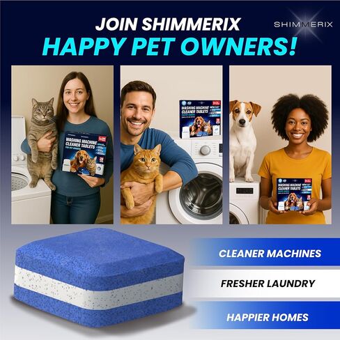 Washing Machine Cleaner Pro Tablets for Pet Owners - 28 Pack, Front & Top Load Washer Deep Cleaning, Septic Tank Safe, HE Support, Remove Stubborn Pet Hair, Eliminates Smells, Prevents Dander Build-up in Saudi Arabia