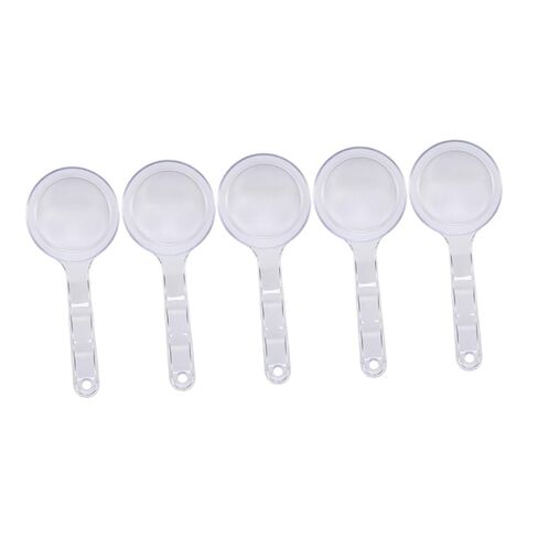 5Pcs Transparent Facial Mask Measuring Scoops Powder Spoons for Beauty Tools Lightweight and Easy to Clean for Laboratories and Kitchens in Saudi Arabia