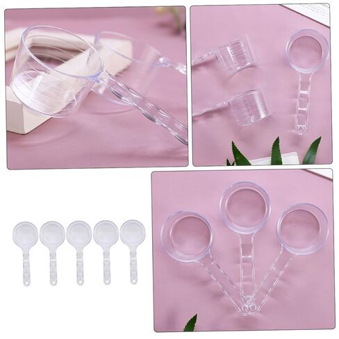 5Pcs Transparent Facial Mask Measuring Scoops Powder Spoons for Beauty Tools Lightweight and Easy to Clean for Laboratories and Kitchens in Saudi Arabia