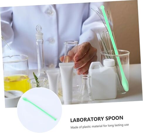 100 قطعة من ملاعق أخذ العينات البلاستيكية من Luxshiny لخلط القياس والملعقة لاستخدام إعدادات المختبر المنزلي والمطاعم in Saudi Arabia