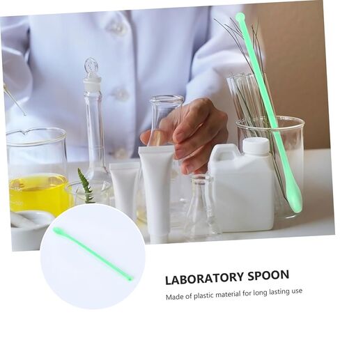 VALICLUD 100 PCS Plastic Laboratory Mixing Spoons Sampling Scoops and Spatulas for Powders and Gel for Chemical Experiments and Lab Use in Kuwait