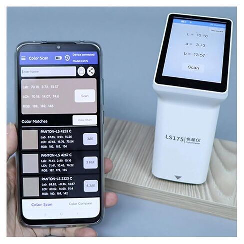 LS175 مقياس الألوان المحمول 45/0 درجة مع فتحة 20 مم، شاشة لمس 3.5 بوصة، مقياس فرق اللون الرقمي الدقيق، التصحيح التلقائي in Kuwait