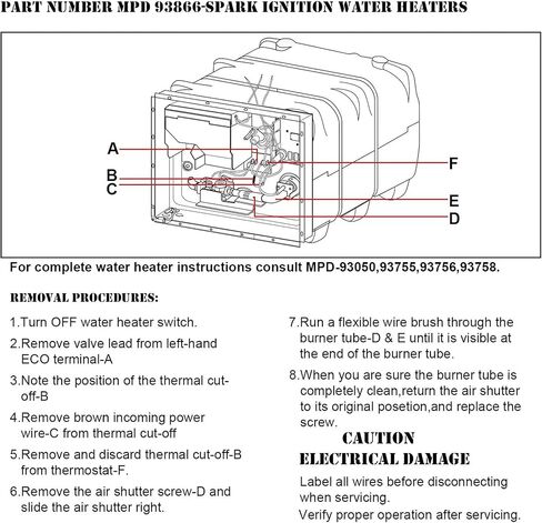 Enhon 10 قطع سخان المياه الحراري قطع قطع غيار عدة، تجهيزات متنقلة لجزء المرحاض متوافقة مع RV OEM Atwood 93866، قطع غيار السيارات على سخان المياه الإلكتروني in Saudi Arabia