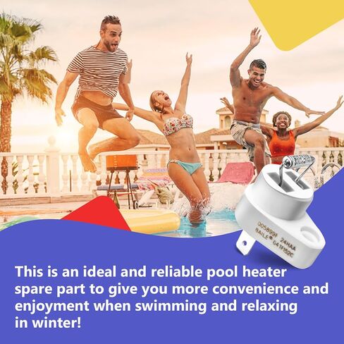 3 قطع مفتاح قطع حراري 152 درجة مئوية متوافق مع Raypak 005899F وZodiac R0012200، مفتاح تشغيل سخان حمام السباحة، مجموعة استبدال الصمامات الحرارية لقطع غيار سخان حمام السباحة وملحقاتها لـ Raypak in Kuwait