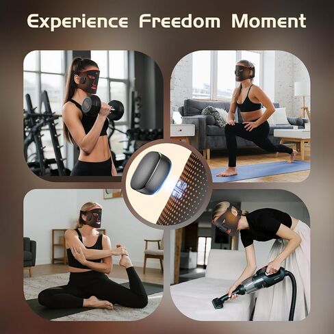 العلاج بالضوء الأحمر اللاسلكي للوجه من BNU، قناع العلاج بالضوء LED بـ 4 أوضاع مع 400 خرزة LED، جهاز تحكم عن بعد مزدوج 1000 مللي أمبير في الساعة، علاج بالضوء الأحمر بالأشعة تحت الحمراء 850 نانومتر لمكافحة الشيخوخة في المنزل والسفر in Kuwait