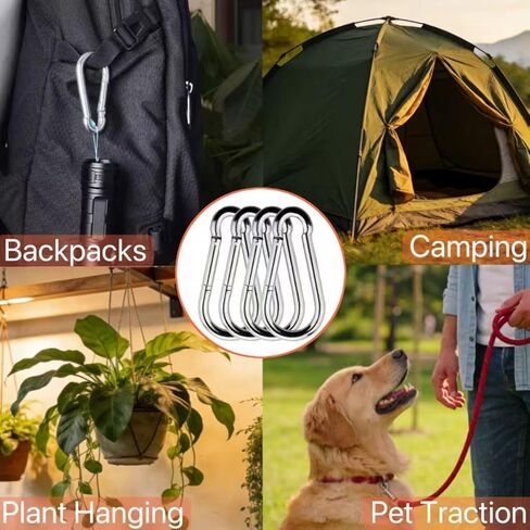 4 قطع من مشابك حلقة التثبيت شديدة التحمل، خطاف زنبركي لمنع الصدأ المجلفن مقاس 3.15 بوصة للصالة الرياضية، والمشي لمسافات طويلة، وسلاسل الحيوانات الأليفة، والتخييم، وتعليق النباتات، وحلقة مفاتيح، بوزن 440 رطلًا in Kuwait