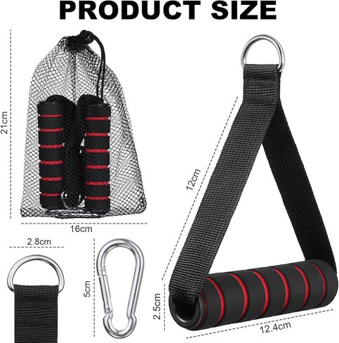 flintronic Exercise Handle, Resistance Bands Handle, Replacement Handle Attachments for Cable Machine Pulleys, Gym Handles with 2 Heavy Duty Carabiner Hooks, for Fitness Workout Gym Pilates Yoga in Kuwait