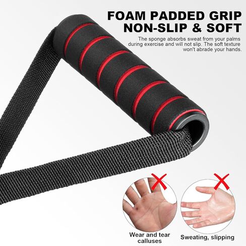 flintronic Exercise Handle, Resistance Bands Handle, Replacement Handle Attachments for Cable Machine Pulleys, Gym Handles with 2 Heavy Duty Carabiner Hooks, for Fitness Workout Gym Pilates Yoga in Kuwait