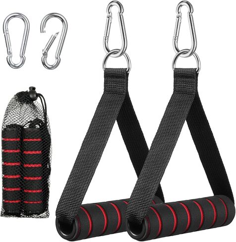 flintronic Exercise Handle, Resistance Bands Handle, Replacement Handle Attachments for Cable Machine Pulleys, Gym Handles with 2 Heavy Duty Carabiner Hooks, for Fitness Workout Gym Pilates Yoga in Kuwait
