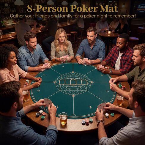 Giantex 40" Poker Table Top, 8 Player Foldable Texas Holdem Poker Mat with Carrying Bag, 3 mm Rubber Foam, Portable Anti-Slip Rubber Poker Table Mat for Casino Card Games in Saudi Arabia