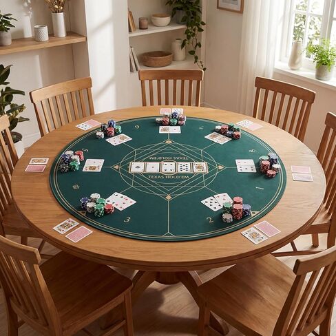 Giantex 40" Poker Table Top, 8 Player Foldable Texas Holdem Poker Mat with Carrying Bag, 3 mm Rubber Foam, Portable Anti-Slip Rubber Poker Table Mat for Casino Card Games in Saudi Arabia