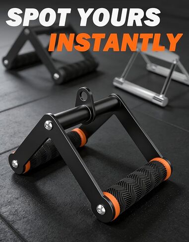 Fitarc Double D Row Handle Cable Attachment for Gym & Home Workouts, V Bar Cable Attachment with Non-Slip Grips, Orange in Kuwait