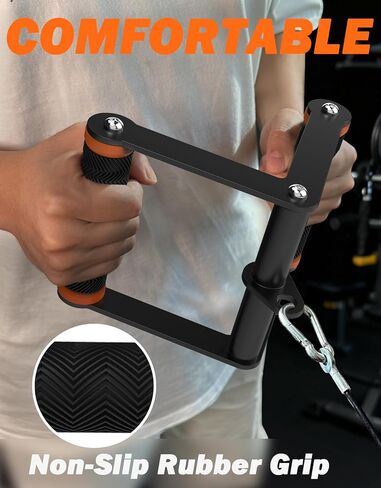 Fitarc Double D Row Handle Cable Attachment for Gym & Home Workouts, V Bar Cable Attachment with Non-Slip Grips, Orange in Kuwait