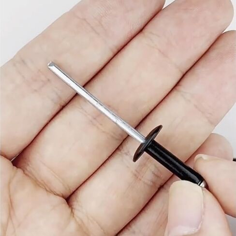 100PCS Large Flange Blind Rivets,3/16" x 1/2" Large Cap Black Aluminum Blind Rivets,Flange Diameter 5/8" (16 mm),Aluminum Grip Steel Mandrel Pop Rivets (Black, 3/16"x1/2"-100PC) in Kuwait