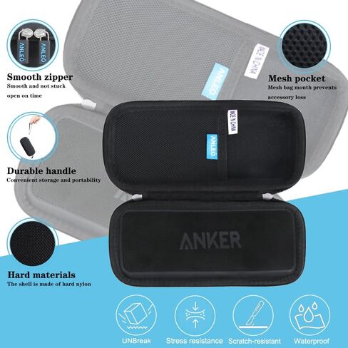 Anleo Hard EVA Travel Case Fits Anker Soundcore 2 Portable Bluetooth Speaker(Only Case) in Saudi Arabia