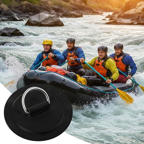 Xinjoduz 4PCS Stainless Steel D Kayak Paddle Drip Rings Patch Waterproof PVC Repair Patchs Pad Paddle Board Accessories for Inflatable Boat Dinghy Kayak Surfboard Rafting Canoe, No Glue Include in Saudi Arabia