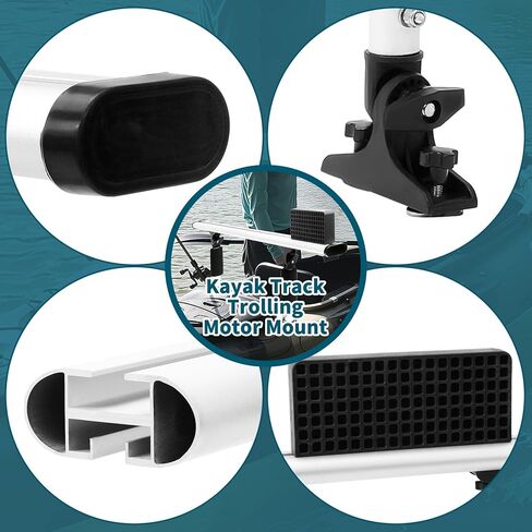 Kayak Trolling Motor Mount,Aluminum Outboard Motor Bracket Holder Kit for Fishing Kayak,Universal Scupper Holes & Track System,No Drill Installation,Rust-Proof & Adjustable in Kuwait