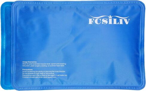 Reusable Ice Packs for Injuries - Flexible Ice Pack for Injuries - Gel Cold Pack Stays Soft When Frozen for Shoulder, Knee, Ankle, Back Pain Relief, Swelling & Bruises - 7.5"x11.5" in Kuwait