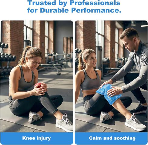 Reusable Ice Packs for Injuries - Flexible Ice Pack for Injuries - Gel Cold Pack Stays Soft When Frozen for Shoulder, Knee, Ankle, Back Pain Relief, Swelling & Bruises - 7.5"x11.5" in Kuwait