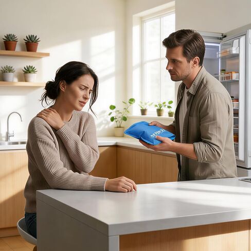 Reusable Ice Packs for Injuries - Flexible Ice Pack for Injuries - Gel Cold Pack Stays Soft When Frozen for Shoulder, Knee, Ankle, Back Pain Relief, Swelling & Bruises - 7.5"x11.5" in Kuwait