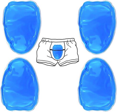 Reusable Cold Ice Pack for Post-Vasectomy Recovery and Testicular Support, Blue, 4-Pack with Comfort Design (Blue (4 Count)) in Saudi Arabia
