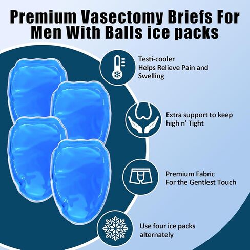 Reusable Cold Ice Pack for Post-Vasectomy Recovery and Testicular Support, Blue, 4-Pack with Comfort Design (Blue (4 Count)) in Saudi Arabia