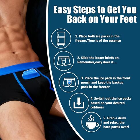 Reusable Cold Ice Pack for Post-Vasectomy Recovery and Testicular Support, Blue, 4-Pack with Comfort Design (Blue (4 Count)) in Saudi Arabia