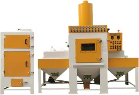 خزانة سفع الرمل الأوتوماتيكية مع فاصل إعصاري، آلة سفع الرمل الفعالة للسفع الدقيق، آلة سفع الرمل المتينة مع إزالة الغبار تلقائيًا وإعادة التدوير in Kuwait