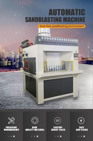 آلة تفجير الرمل الأوتوماتيكية متعددة المسدسات، آلة تفجير الرمل ذات السعة العالية للتنظيف الشامل، نظام تفجير الطلقات الفعال مع لوحة تحكم أوتوماتيكية وقرص دوار ثقيل in Kuwait