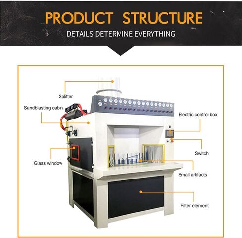 آلة تفجير الرمل الأوتوماتيكية المزودة بقرص دوار، وأداة تفجير احترافية لتنظيف الأجزاء الكبيرة، ومعدات تفجير الرمل الفعالة المزودة بمسدسات أوتوماتيكية وتحكم بالمؤقت in Kuwait