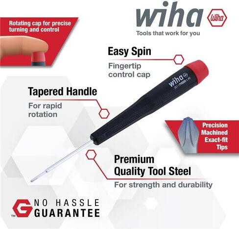 مجموعة مفك براغي دقيقة Wiha 92190 مع حامل معدني، 50 قطعة مشقوقة، فيليبس، توركس، سداسية ومفكات صواميل للإلكترونيات in Kuwait