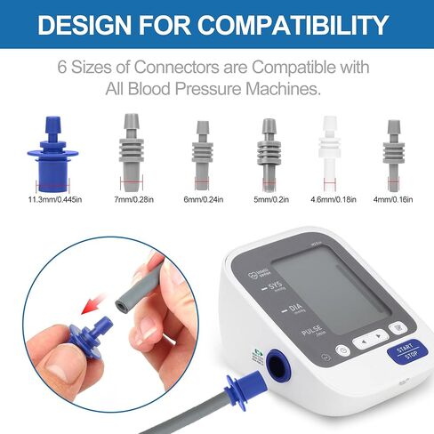 XL Blood Pressure Replacement Cuff Arm - 9"-21" Wide-Range Extra Large BP Cuff Fits from Medium to XLarge Big Arms, 6 Sizes of Connectors Compatible with Omron and Other Brands (Cuff Included Only) in Saudi Arabia