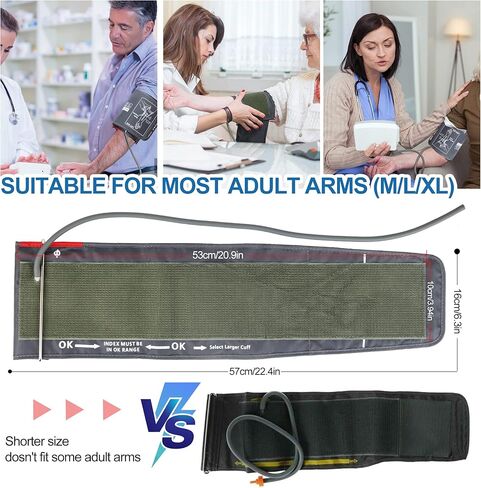 XL Blood Pressure Replacement Cuff Arm - 9"-21" Wide-Range Extra Large BP Cuff Fits from Medium to XLarge Big Arms, 6 Sizes of Connectors Compatible with Omron and Other Brands (Cuff Included Only) in Saudi Arabia