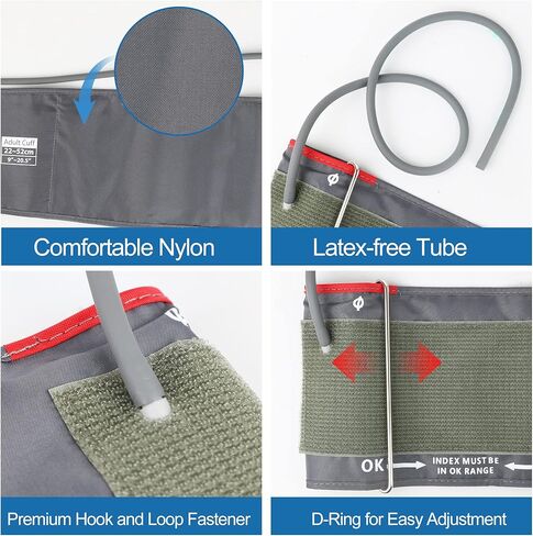 XL Blood Pressure Replacement Cuff Arm - 9"-21" Wide-Range Extra Large BP Cuff Fits from Medium to XLarge Big Arms, 6 Sizes of Connectors Compatible with Omron and Other Brands (Cuff Included Only) in Saudi Arabia